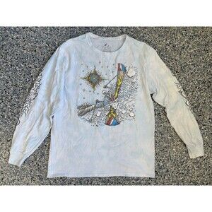 Tie-dye Long Sleeve T-shirt Featuring Grateful Dead-inspired Artwork Size Large